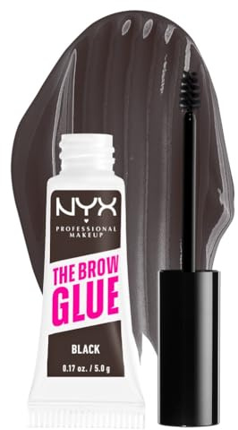 NYX PROFESSIONAL MAKEUP The Brow Glue, Extreme Hold Tinted Eyebrow Gel - Black