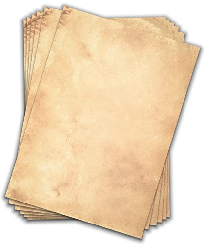 50 Blatt Briefpapier A4 Vintage bedruckbar oder handbeschreibbar, klimaneutral bedruckt, 120g/m² Papier.