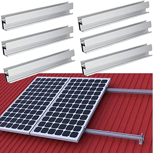 Aluprofil PV Solarpanele,Montageschiene Solarmodule -Anlage Metalldach,Aluminiumprofil 1150mm Schiene zur Befestigung für Balkonkraftwerk,PV Montageset Ziegeldach (4PCS)