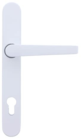 ToniTec Haustür VARIO Halbgarnitur Weiß mit flachem Drücker PZ 92 mm mit variablen Schraublöchern