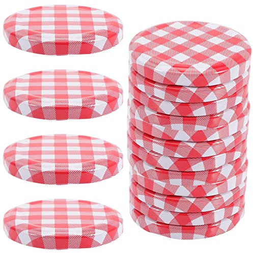 CALLARON 40pcs Jam Jar Covers Canning Lids for Storage Screw Lids Regular Mouth