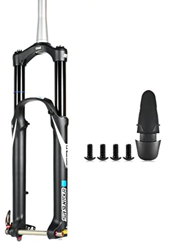 ZECHAO Magnesiumlegierung MTB Fahrrad Luft Vorderrad Gabel,Anschlag 170mm 27,5 29in Air Supension Frontgabel 15 * 110mm Rebound Anpassen Fahrrad Federgabel (Color : Black, Size : 27.5inch)
