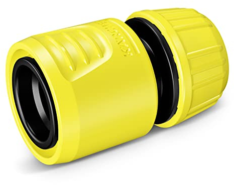 Kärcher Raccordo Tubi in Plastica Dura con Tecnologia AquaStop, per Tubi da Giardino con Diametro 1/2 - 5/8, Sistema AquaStop per Evitare Fuoriuscite