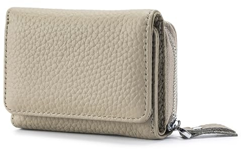 Yemlarey Geldbörse Damen Klein Brieftasche Echt Leder Geldbeutel klappbar Kleines Portemonnaie Frauen Mini Kreditkartenetui RFID-Schutz Kartenfächer Münzfach (Blauer Dunst)