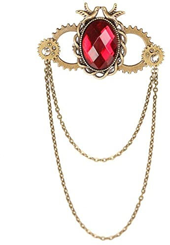 Gothic Steampunk Brosche Anstecknadel Kette Vintage Gear Anstecknadel Abzeichen Schmuck Für Damen Herren Halloween Kostümparty