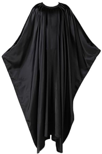 Ipetboom 1pezzi Mantello Per Parrucchiere Cape Per Taglio e Colorazione Grembiule Protettivo Morbido Per Uso Salone Nero