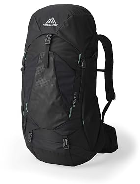 Gregory Trailflex - Stout 45 - Zaino da trekking, 69 cm, 45 L, 1.34 KG, Zaino da escursionismo da uomo con vestibilità regolabile, compatibile con sistema di idratazione, Nero (Forest Black)