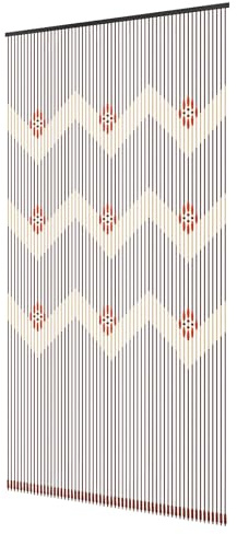 Vielrosse Tür Perlenvorhang, 90cm x 195cm Bambusvorhang, Natur Bambusholz Perlenvorhang Fadenvorhang Insektenschutz Türvorhang für Schlafzimmer Wohnzimmer Türen Fenster