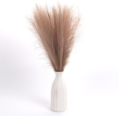 Uxney Pampasgras，55cm Pampasgras Deko，Pampasgras künstlich Trockenblumen Deko künstliches Pampasgras Für die Heimdekoration(Braun ， 20 Stück)