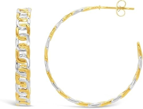 ARS-ARGENTI Creolen Ohrringe Damen Mädchen Sterling Silber 925 Gold 18K - hypoallergen