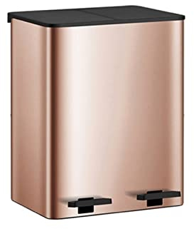 CGCSYZ Pattumiera 12 l Pattumiera classificata per uso domestico Pattumiera a pedale da cucina in acciaio inox Cestino per rifiuti umidi e secchi con coperchio Doppio fusto Pat(B
