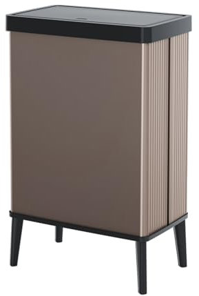 Curver Keter Verto, Pattumiera Raccolta Differenzata, Coperchio a Pressione, Doppio Scomparto, Design Elegante, Riciclabile, Ideale per Bagno, Soggiorno o Ufficio, Capacità 54 Litri, Rosa Perlato