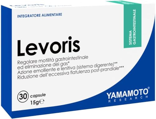 Yamamotò Levoris 30 Capsule, Integratore Alimentare a base di Carbone Vegetale Attivo ed Estratti Naturali, Favorisce la Regolare Motilità Gastrointestinale, Senza Glutine, Senza Lattosio