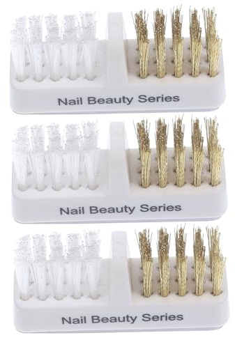 Brosse Métallique pour Forets à Ongles 3pcs en Cuivre, Nettoyeur | Brosse Ongles Manucure, Embouts pour Perceuse à Ongles, Nettoyage Profond, Format Portable