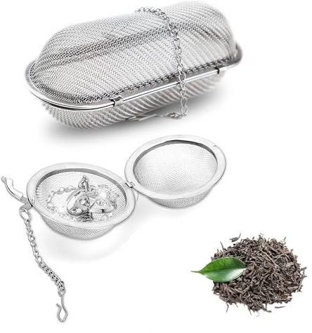 2 coladores de especias para cocinar, especias, acero inoxidable, infusor de té, bola de especias, bolsa grande para especias, té para especias, filtro de especias, filtro de especias, filtro de té de