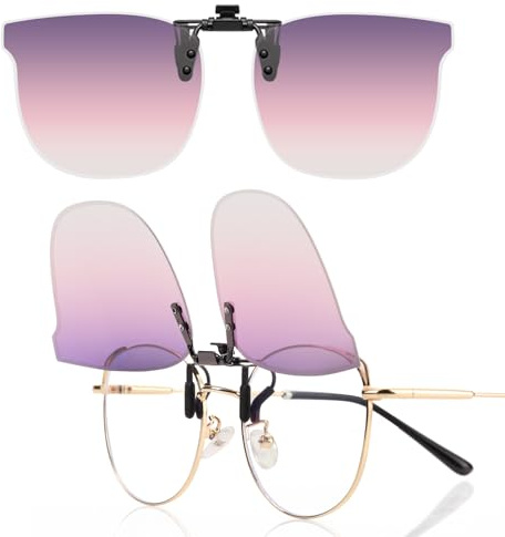 LUFF polariserade clip-on-solglasögon över receptbelagda glasögon för män och kvinnor, för bilkörning/fiske, antireflexbehandling | 100% UV400-skydd