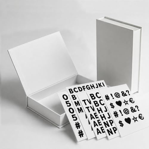 Faux Livre en Bois Blanc Personnalisable, Cadeau Déco à Fermeture Aimantée | Inclus 5 feuilles d'autocollants et tutos vidéos gratuits. Idéal pour dessin, peinture, collage. Boîte de rangement discrète.
