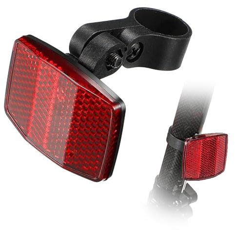 Bangbobi Reflectores y Clips Luminosos, reflectores para Bicicletas, Bicicletas de Carretera, MTB, Bicicletas eléctricas: Soporte para Bicicleta + Reflector Trasero para Bicicleta