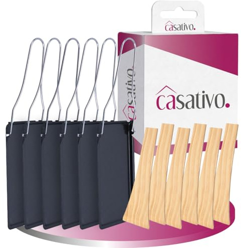 Casativo Praktisches 6er-Set Grillpfännchen für Raclette & BBQ, mit klappbarem Griff & Holzspatel, antihaftbeschichtet – ideal für gemütliche Abende