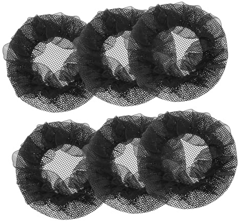 TOGEVAL 6 Stück Elastisches Haarnetz Mit Spitze Dehnbares Ballett Duttnetz Für Damen Und Mädchen Dekoratives Atmungsaktives Haarknotennetz Für Gymnastik Tanz Und Eiskunstlauf