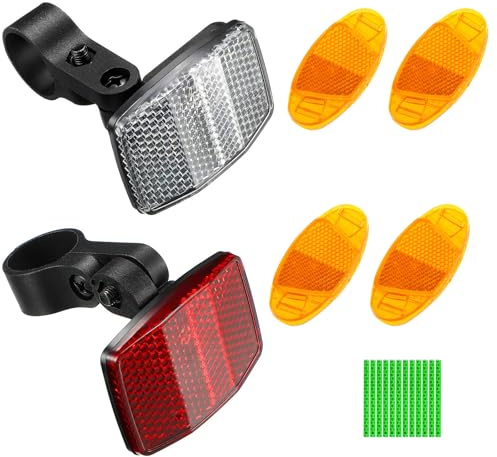 Mikiuly Speichenreflektoren Fahrrad, Reflektoren Fahrrad, Katzenaugen Fahrrad Kinder, Fahrrad Reflektoren Set Vorne Hinten für Rennrad, MTB, E-Bike, mit 12 Bunte Fahrrad Speichenreflektoren