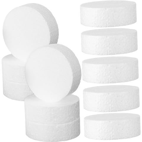 NOLITOY 18 Pollici Dischi Rotondi in Schiuma Espansa per Modellismo e Decorazioni Base Polistirolo Leggera per Pittura Collage e Pratica Decorazione Torte