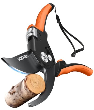 VOTREK Bypass Secateurs for Small Hands with Continuously Adjustable Grip | SK5 Steel Blade, Sealed Spring, 21.5cm Professional Pruning Shears for Rose, Branch, Garden Pruner Scissor, Bonsai Cutters