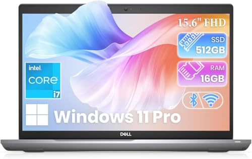 Dell Precision 3561 Workstation Laptop, 15.6 FHD(1920x1080), Core i7-10850H, 512GB SSD, 16GB RAM, NVIDIA T600, HDMI, US QWERTY Keyboard, Win11 Pro (Renewed)