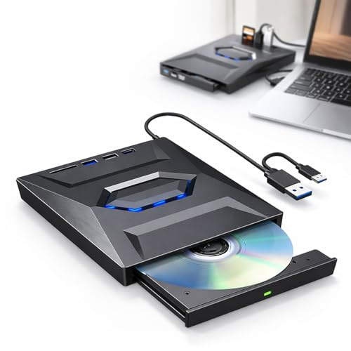 7-in-1 External USB DVD Drive and Blu-ray Player (Non Blu-ray, 1pc)