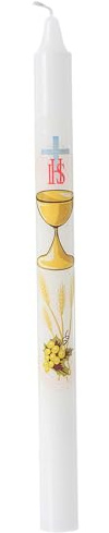 SHALOM - Candela Per Comunione In Busta Trasparente. Dimensioni 2x27 Cm