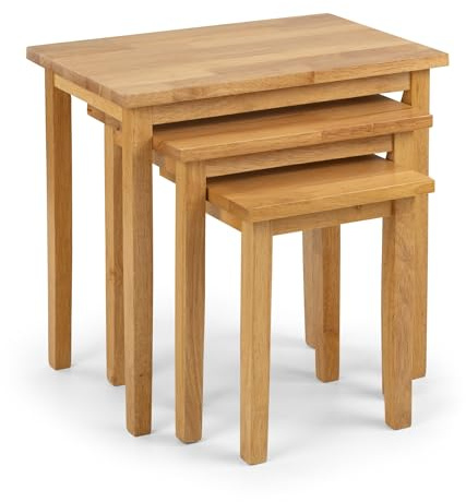 Julian Bowen Cleo Nest of Tables, Set of 3, Oak Effect - H46 x W48 x D33cm