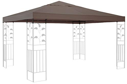 QUICK STAR Ersatzdach für Rank Pavillon 3x3m Taupe Ersatzbezug Pavillondach