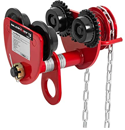 Steinberg Systems Beam Trolley Manual Trolley Crane Girder + Chain 2000kg Flange Width 77-133mm SBS-RT-1000 (Alloyed Steel C45, Steel, Safety Factor 1.25)