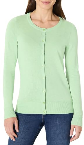 Amazon Essentials Women's Lightweight Crewneck Button-Down Cardigan Sweater (Available in Plus Size), Sage Green, Small
