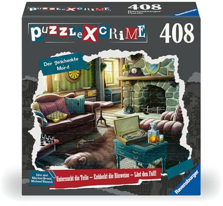 Ravensburger Puzzle X Crime - Der geschenkte Mord - 408 Teile Puzzle-Krimispiel für 1-4 Spieler