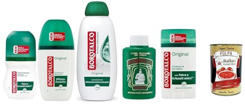 Italian Gourmet Original MegaTest Pack 5 stuck Talco Deodorant Dushgel creme + Italian Gourmet Polpa 400 g