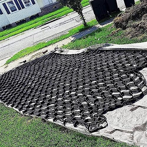 Kiesgitter Kiesmatten Bodenwabe Geogitter Auffahrt, Bodengitter Stabilisator für Unterbau Arbeit Landschaftsbau Hänge Garten Terrassen, faltbare Wabe Kies Bodengitter Pflaster ( Size : 1x1 m/3.3x3 ft