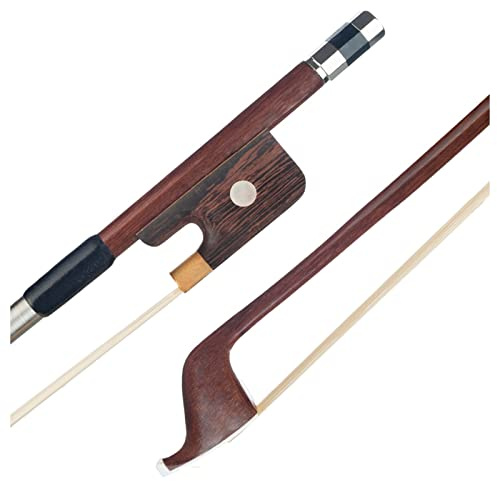Fiddle Bow Full Size 4/4 Upright Double Bass Bow Brazilwood Arch Handmade Bass Bow White Horsetail