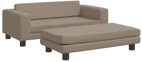 vidaXL Hundebett, Hundekissen mit Verlängerung für extra Schlafbereich, Hundesofa Hundecouch für kleine Hunde Haustiere, Haustierbett Katzenbett, Cappuccino Kunstleder