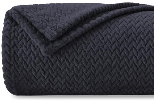 Täcke Pläd Fleece, Sofftäcke 150 x 200 cm - Flanelltäcke Certifierat enligt Oeko-TEX®, Mjukt och lätt, Plysch, För säng, soffa, resor, camping, Blå
