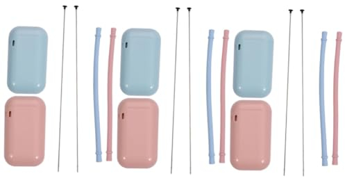 Healeved Reutilizable 6 Pajitas De Acero Inoxidable Pajitas De Silicona Botellas De Agua Pajitas Portátiles Pajitas Plegables Pajitas Reutilizables De Silicona Para Bebidas Para