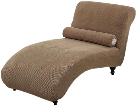 ZRCYXDW Armlos Chaiselongue Schonbezüge, Elastisch Indoor Liegesessel Stuhlbezug Abnehmbarer Waschbarer Relaxliege Schonbezug Für Schlafzimmer Wohnzimmer-Kamel-Large