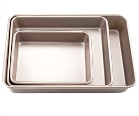 TiStm 3 pièces Plaque de Cuisson rectangulaire antiadhésive en métal gâteau Pain Baguette Forme de Moule for Four ustensiles de Cuisson