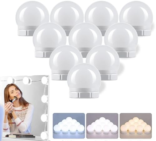 Laspi Schminktisch Beleuchtung,LED Spiegelleuchte,Geburtstagsgeschenk für Frauen,Geschenke für Freundin,Schminklicht für Spiegel mit 10 Dimmbar Glühbirne,Makeup Lampe für Schminktisch Beleuchtung