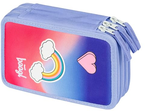 Baagl 3 Fach Federmäppchen für Mädchen, Schulmäppchen für Schreibwaren, Schulsachen Federtasche, Mädchen Federmappe, Mäppchen für Schule (Hippie)