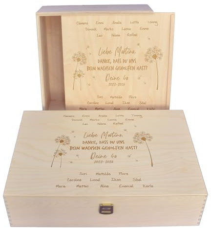 Feenstaub Abschiedsgeschenk Erzieherin Holzkiste, personalisierte Holzbox, Geschenkbox Lehrer, Geschenkbox mit Deckel, Abschied Kindergarten, Geschenk Erzieherin, Geschenk für Klassenlehrerin
