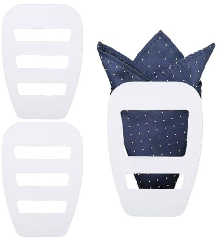 Cosmeria Einstecktuchhalter Aus Stabilem Und Flexiblen PVC, Set Mit 6 Stück In Standardgröße, Für Hochzeit Und Formelle Anlässe, Unsichtbares Design