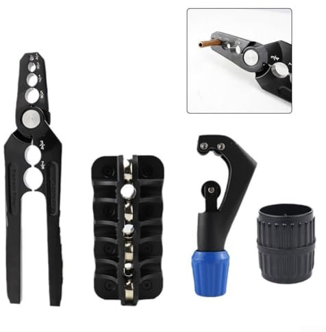 Kit di riparazione professionale per tubi in metallo con strumenti pinze arrotondanti, raddrizzatore, taglierina e smussatore
