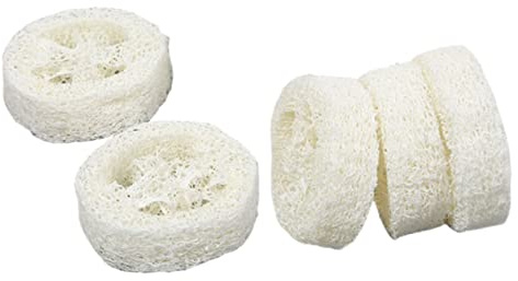 NOLITOY Esponja de Lufa Natural Beige para Baño Función Transpirable y Mantiene el Jabón Seco, Pack de 5 Piezas Forma Simple y Natural para Decoración Creativa y Fabricación de Jabón