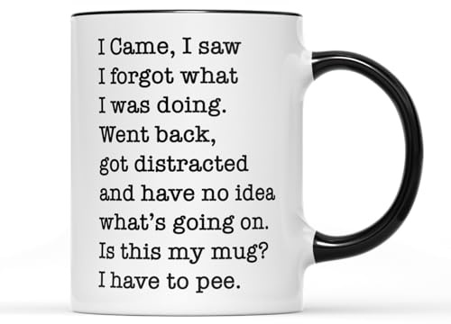 SMARTYPANTS I Came I Saw I Forgot... Coffee Tea Mug - Funny Drinkware Distraction Joke Humour Relatable Forgetful Gift Present (Black Handle)